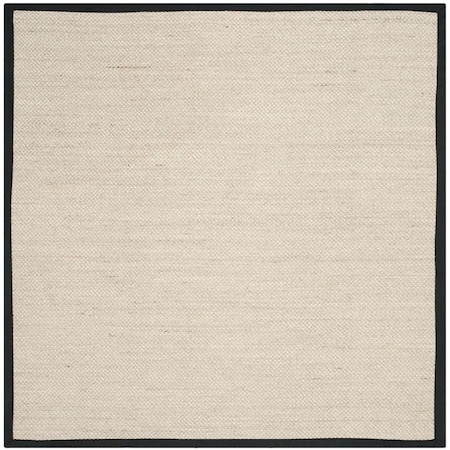 Safavieh 8 x 8 ft. Natural Fiber Power Loomed Square Area Rug Marble & Black NF143A-8SQ